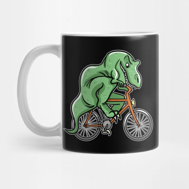 Funny T rex Riding Bicycle by LetsBeginDesigns